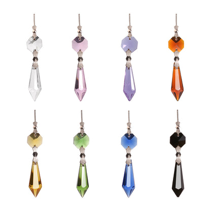 20pcs Crystal Chandelier Lamp Icicle Prisms Parts Hanging Drops Pendants 38mm