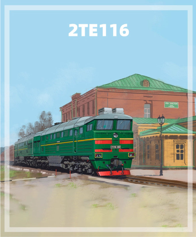 1:87 2TE116 Heavy Freight Train Diesel Locomotive ABS Plastic Freight Car Model