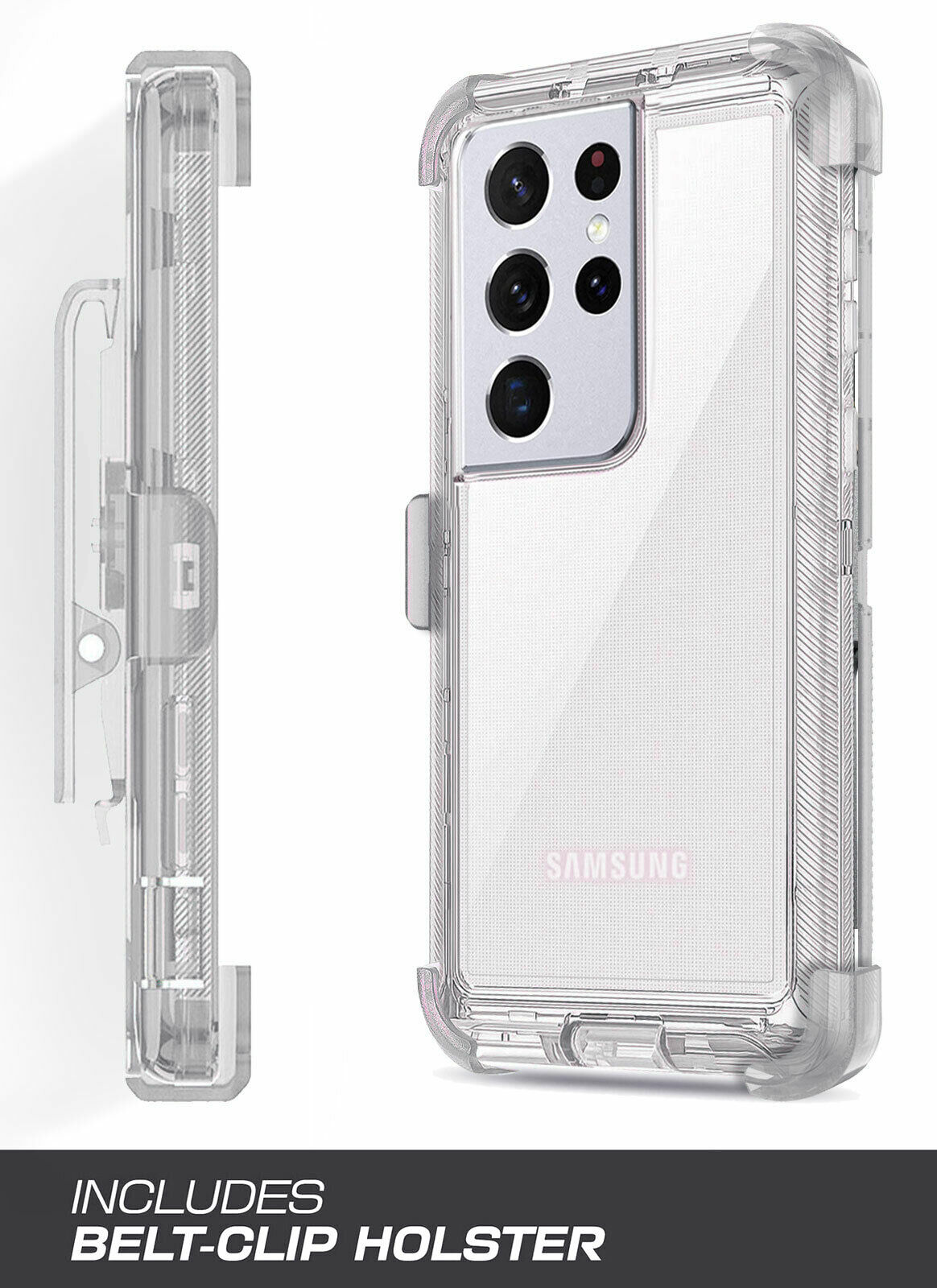 Luxury Clear Case Kickstand Clip Stand Holster Cover For Galaxy S21/ Ultra/ Plus