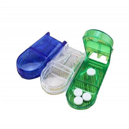 Pill Cutter Handy Drug Box Tablet Splitter Medicine Pill Case Pill Cutter Case