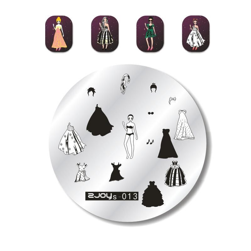 Nail Art Tools Stamping Stainless Steel Designs Shiny Pattern Stencils 5.5x5.5cm