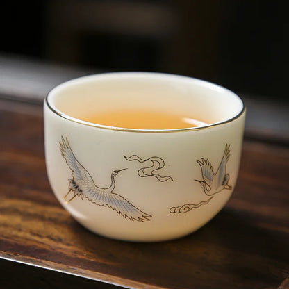 Scalding Sheep Fat Jade White Porcelain Tea Cup Ceramic Tea Cup Master Cup