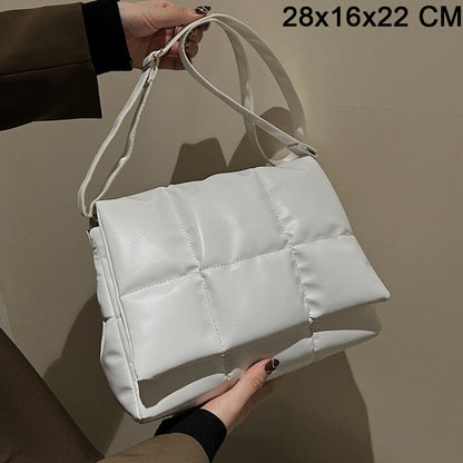 Vintage Totes Large Capacity PU Leather Crossbody Handbag Women Shoulder Bag
