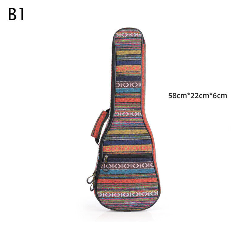 Ethnic Style Thicken Ukulele Bag Case Backpack 21 23 26 Inch Ukelele Mini Guitar