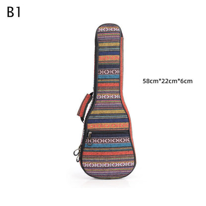 Ethnic Style Thicken Ukulele Bag Case Backpack 21 23 26 Inch Ukelele Mini Guitar