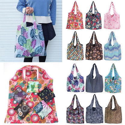 New Reusable Foldable Ladies Shopping Bag Eco Tote Handbag Fold Away Bag