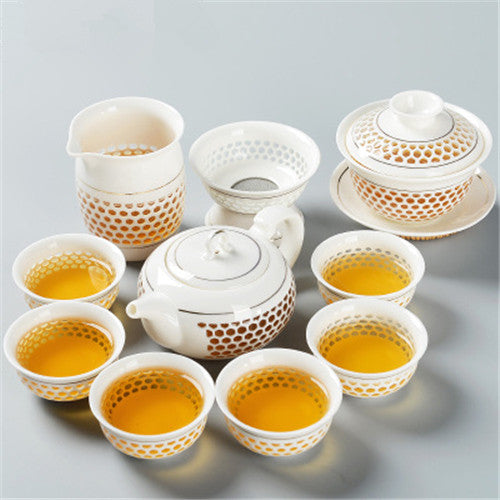 Kungfu Tea Set China Creative Tea Pot Gaiwan Porcelain Matching Tea Cup Pitcher