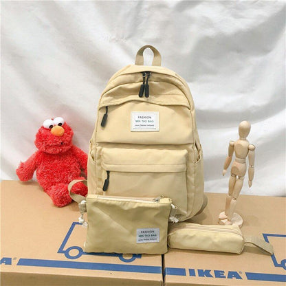 3 PCS/ SET Fashion Backpack Women Backpack School Student Shoulder Bag Traveling