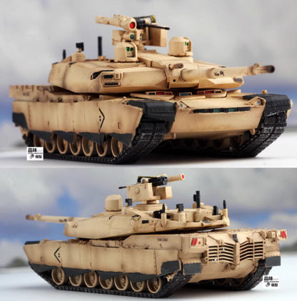 AM 1/72 US M1X Tank Abrams Tank Sand Color Finished Model Ornament Toys