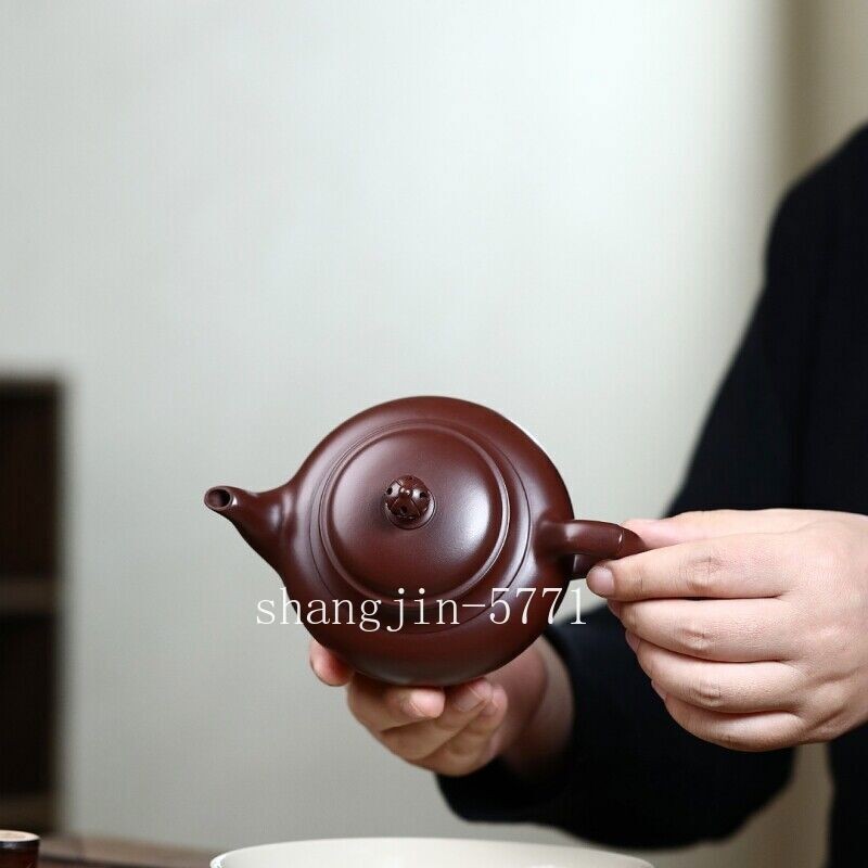 True Yixing Zisha Purple Grit Tea Pot Marked Purple Zhu Clay Master Pot 9 Holes