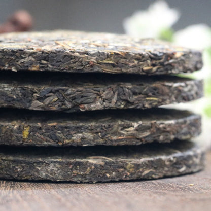 100G [Luck, Wealth, Longevity and Happiness] Puerh Raw Tea Pressed Cake Tea