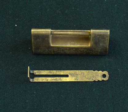 Antique Chinese Ancient Copper Lock Hanging Box Lock Bolt Padlock Carving Fish