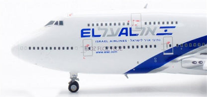 JC WINGS Israel Airlines for Boeing B747-400 4X-ELA Flaps down 1:400 plane Model