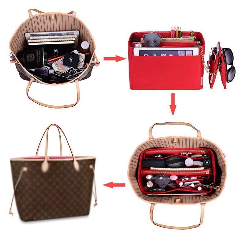 Felt Cosmetic bag wallet Insert Bag Handbag Organizer Make up Organizer Fit 1 PC