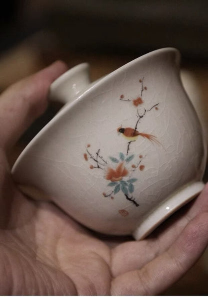 200ml Jingdezhen Gaiwan Teacup Ceramic Kung Fu Tea Set Bowl Chinese Tureen Decor
