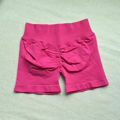 Seamless Ribbed Yoga Shorts Scrunch Lift