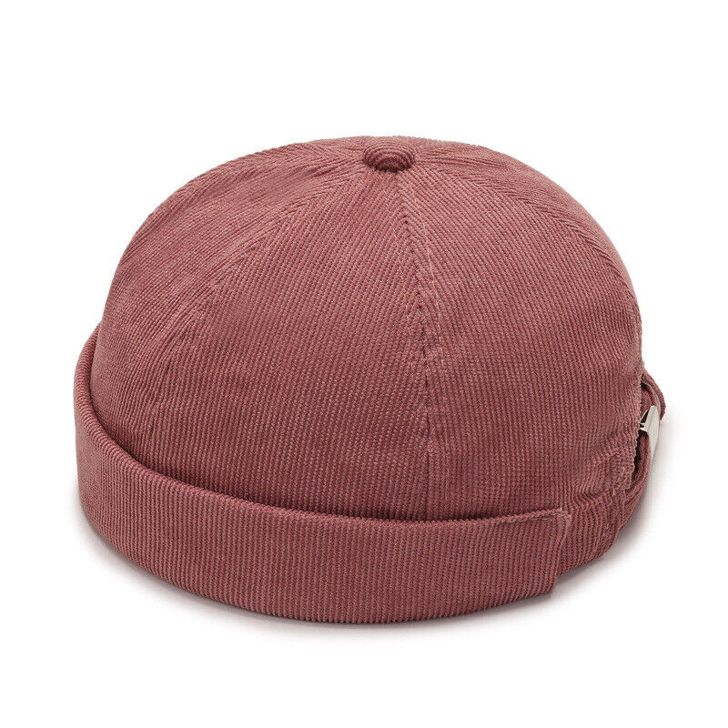 Men's Beanie Hats Retro Brimless Hat Hip-hop Rolled Cuff Skullcap Sailor Caps*