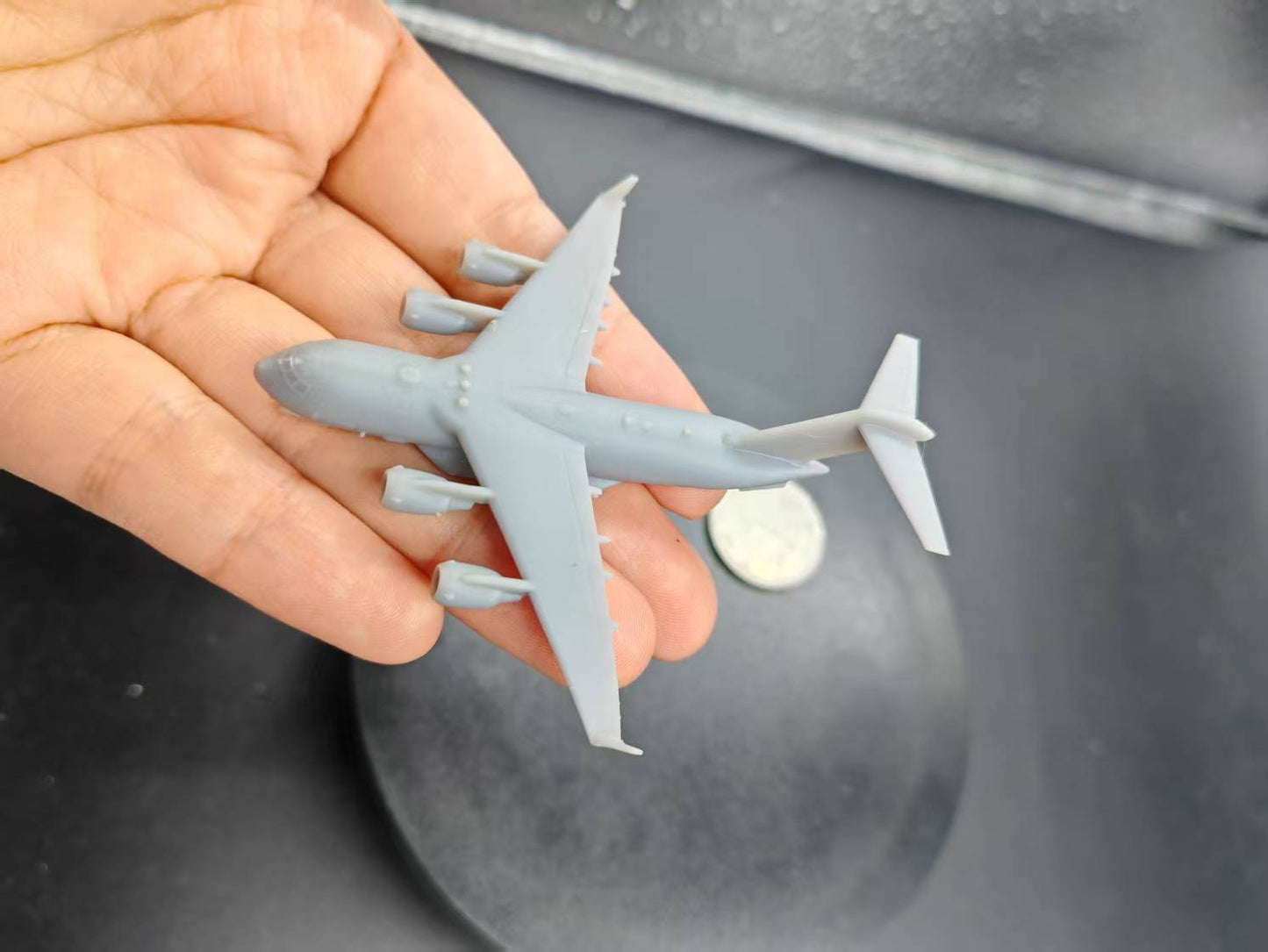 3D Printed 1/700 US Boeing C-17 Transport Plane Global Overlord Model Unpainted