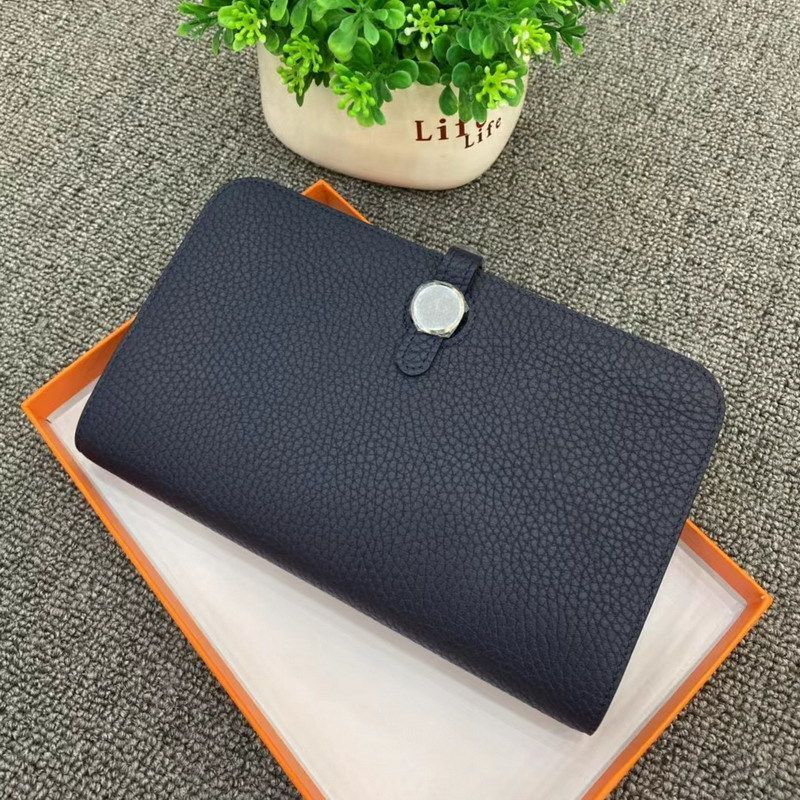 Genuine Leather Long Wallet Buckle Purse Collect Card Holder Cowhide Clutch Bag