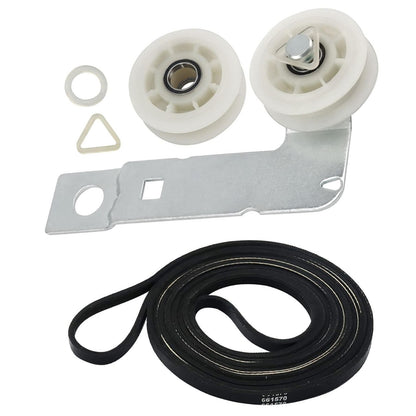 661570 & 279640 & W10837240 Dryer Idler Pulley Belt Kit for Whirlpool/Kenmore