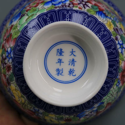 Chinese Jingdezhen Porcelain Blue and White Famille Rose Bowl