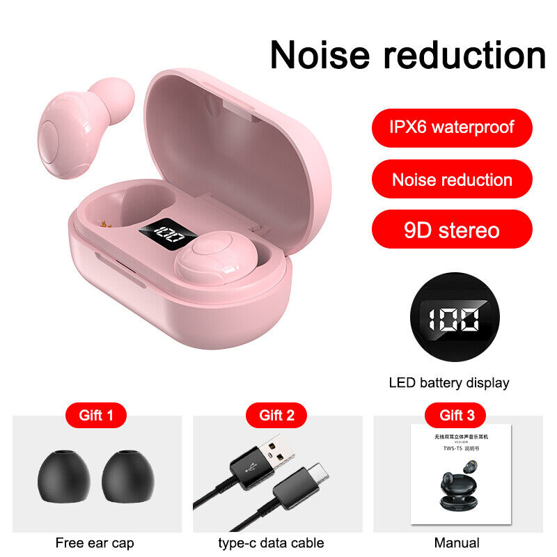 2021 TWS Bluetooth 5.0 Headset Wireless Earphones Mini Earbuds Stereo Headphones