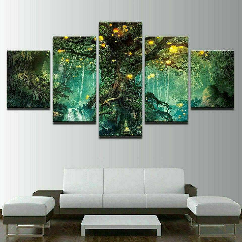 Forest Fantasy Luminous Abstract Big TreeCanvas Prints Painting Wall Art Decor