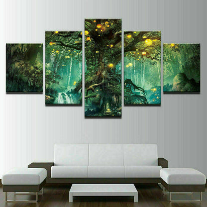 Forest Fantasy Luminous Abstract Big TreeCanvas Prints Painting Wall Art Decor