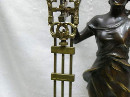 Chinese Wonderful Attractive Copper Statue Belle Swing Machine Clock