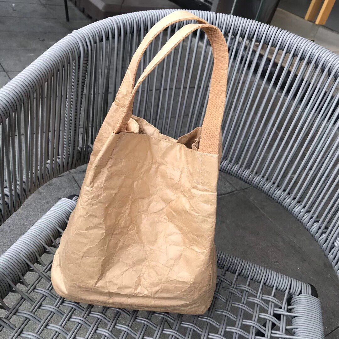 2023 Kraft Paper Women Shoulder Bags Paper Lady Handbags Crossbody Bag Female