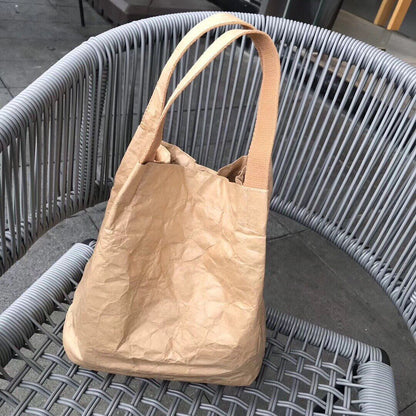 2023 Kraft Paper Women Shoulder Bags Paper Lady Handbags Crossbody Bag Female