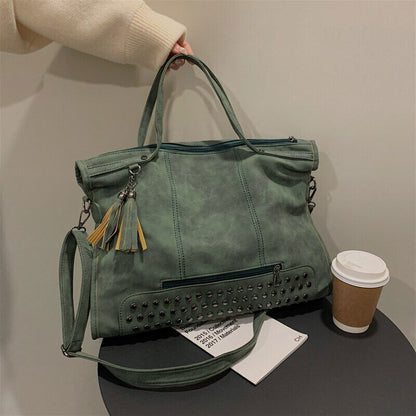 Women Bag Leather Female Tote Bags Tassel Handbag Ladies Shoulder Bag