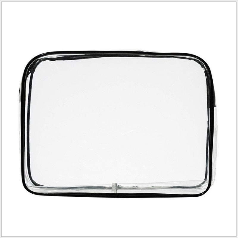 Cosmetic Bags Transparent Zipper Black Makeup Case Organizer Traveling Toiletry