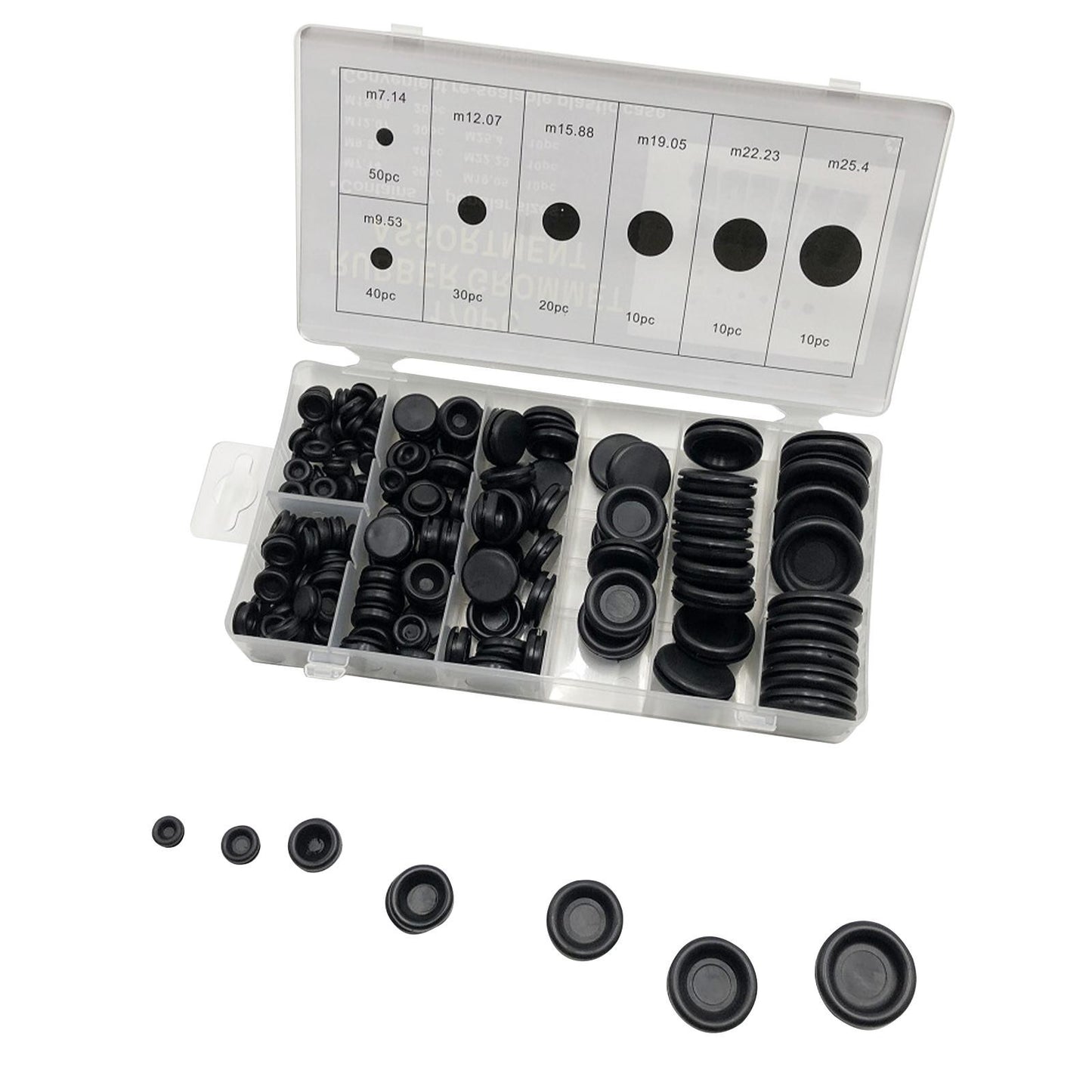 170pcs Assorted Rubber Washer Firewall Hole Plug Eyelet Set Gasket Kit