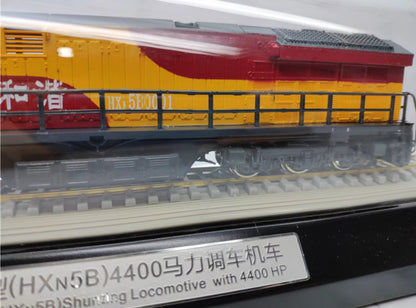 1:87 34CM HXN5B Shunting Locomotive With 4400 HP Passenger Train Diecast Model