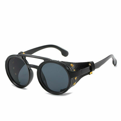 Men Steampunk Sunglasses Round Vintage UV400 Shade Women Eyewear Stylish Glasses