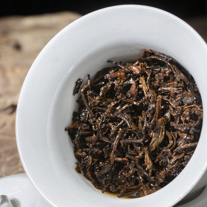 357g Yiwu Scrape Wind Zhai Puerh Tea Palace Material Puerh Ripe Tea Cake 12.59oz