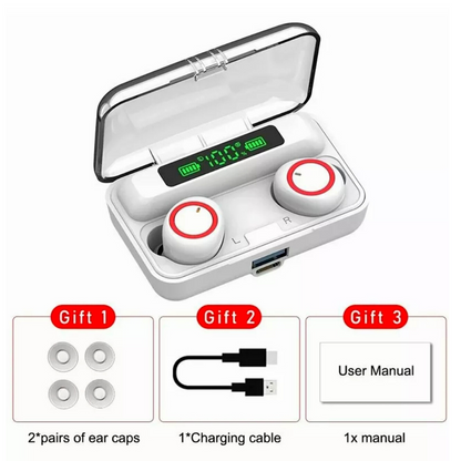 True Wireless Earbuds Bluetooth 5.1 Waterproof Headphones With Charging Case