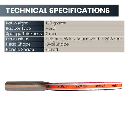 International Wood Table Tennis Racquet Without case 180 Grams Intermediate