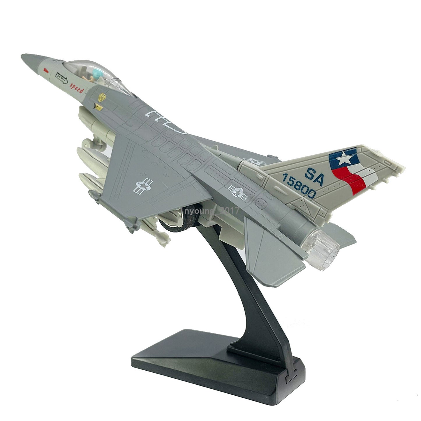 1:72 F16 Fighter Jet Airplane Model Diecast Military Toy Airplane for Boys Gray