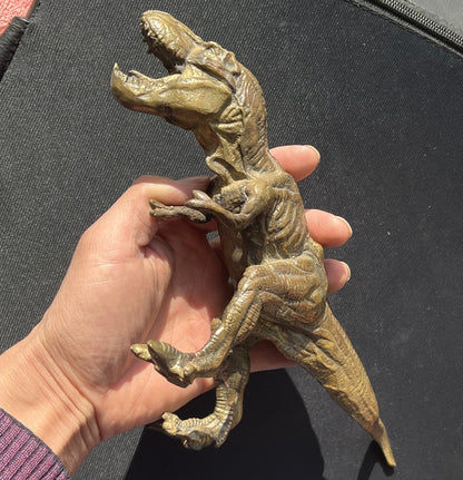 Brass Dinosaur Figurine Feng Shui Statue Animal Wild Beast Decor