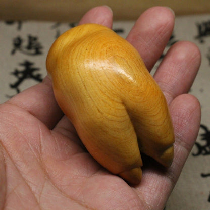 Yabai Wood Pig Trotter Hand Carved Reunion Wenwan Pendant Decor Craft