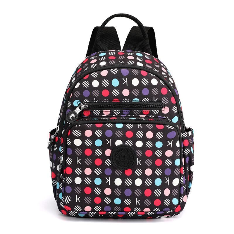 Small Backpack Flower Printing Shoulder Bag Waterproof Nylon Rucksack 20L Zipper