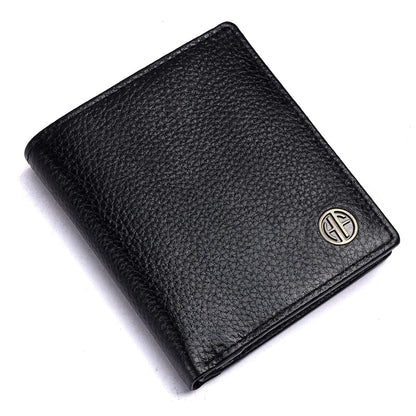 Brand New Authentic RFID Protected Black BI-Fold Genuine Leather Mens Wallet