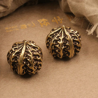 Solid Brass Walnut Hand Piece Wenwan Fitness Ball Tea Pet 200g a Pair