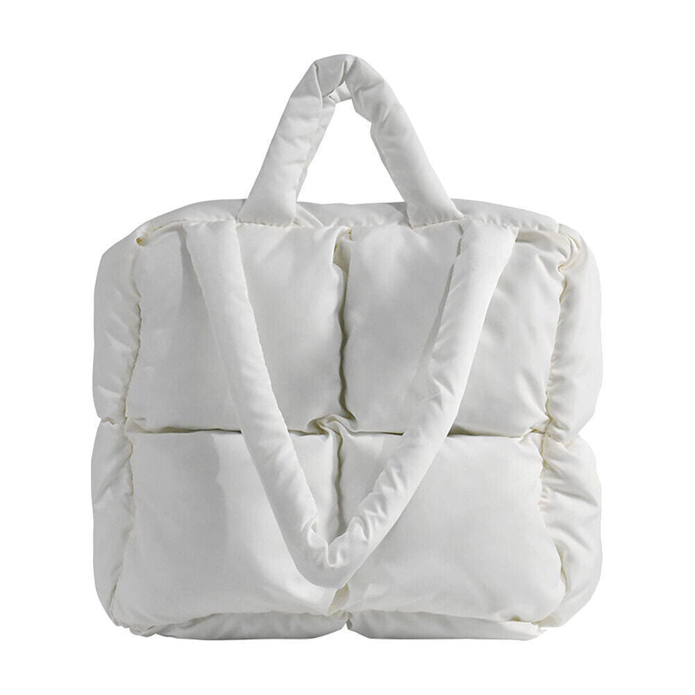 Puffer Tote Bag for Women Quilted Puffy Handbag Winter Down Shoulder Bnn