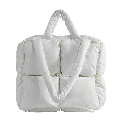 Puffer Tote Bag for Women Quilted Puffy Handbag Winter Down Shoulder Bnn