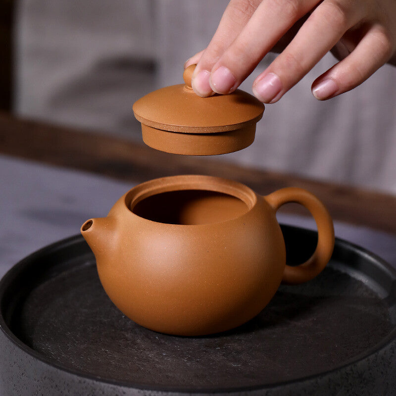 Ball Shaped Infuser Holes Marked Xishi Pot Chinese Yixing Old Duan Clay Tea Pot
