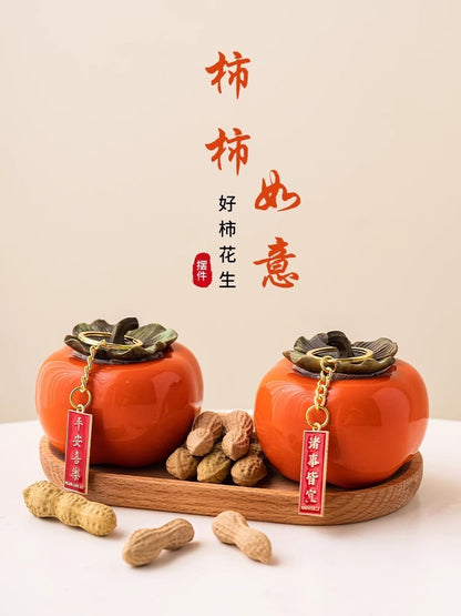 Everything Persimmon Ruyi Persimmon Decoration Living Room Tea Jar Ceramic