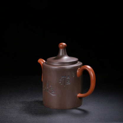 Chinese Yixing Zisha Clay Handmade Exquisite Teapot （鸿运当头 底款：曼希陶艺）